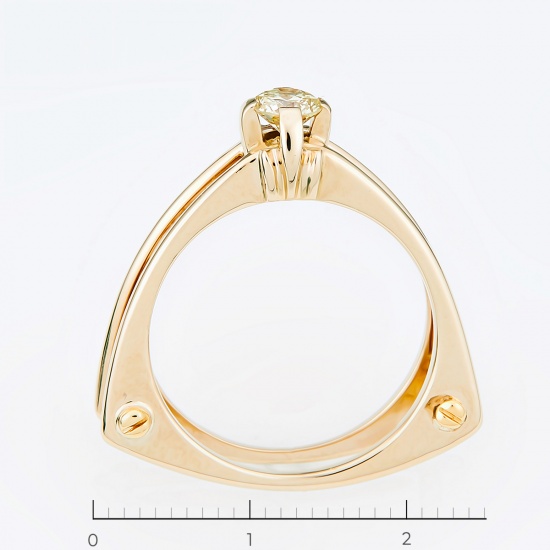 Кольцо из комбинированного золота 750 пробы c 1 бриллиантом, Л57023095 за 66600