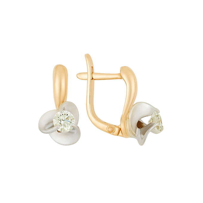 Серьги из золота 585 пробы c бриллиантами, Л 2811 1156 за 91040