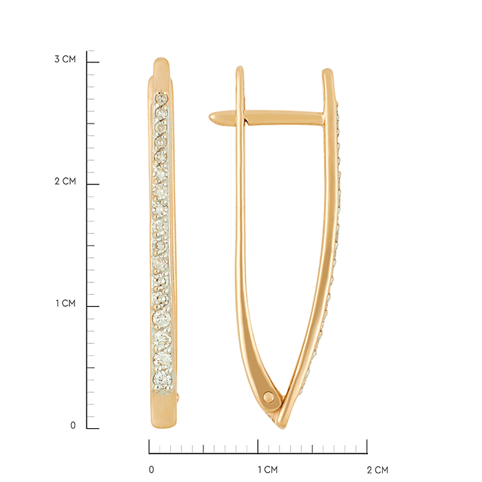 Серьги из золота 585 пробы c бриллиантами, Ц О007 2159 за 43200