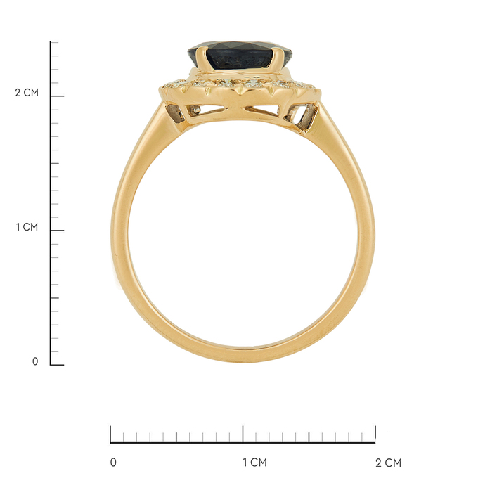 Кольцо из золота 585 пробы c сапфиром и бриллиантами, Л 2811 2167 за 125000