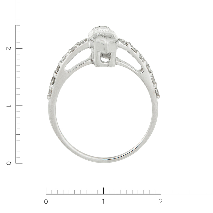 Кольцо из белого золота 585 пробы c 13 бриллиантами, Л 2809 0127 за 280000