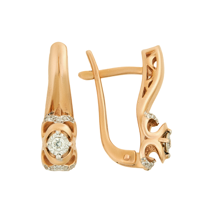 Серьги из золота 585 пробы c бриллиантами