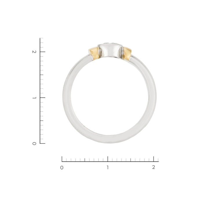 Кольцо из комбинированного золота 750 пробы c 1 бриллиантом, Л 0616 1653 за 165520