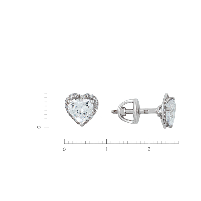 Серьги из белого золота 585 пробы c фианитами