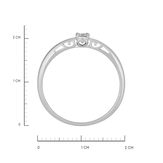 Кольцо из золота 585 пробы c бриллиантом, Л 7502 8443 за 27120