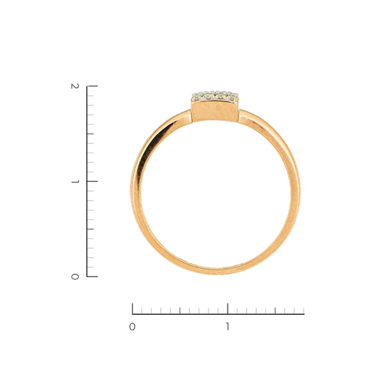 Кольцо из комбинированного золота 585 пробы c 16 бриллиантами, Л23158296 за 5950
