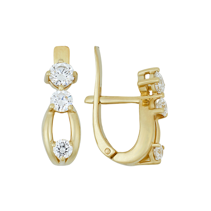 Серьги из золота 585 пробы c бриллиантами, К 0000 2551 за 132000