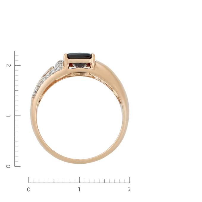Кольцо из золота 585 пробы c 1 гранатом и 20 фианитами, Л 3910 2032 за 23760