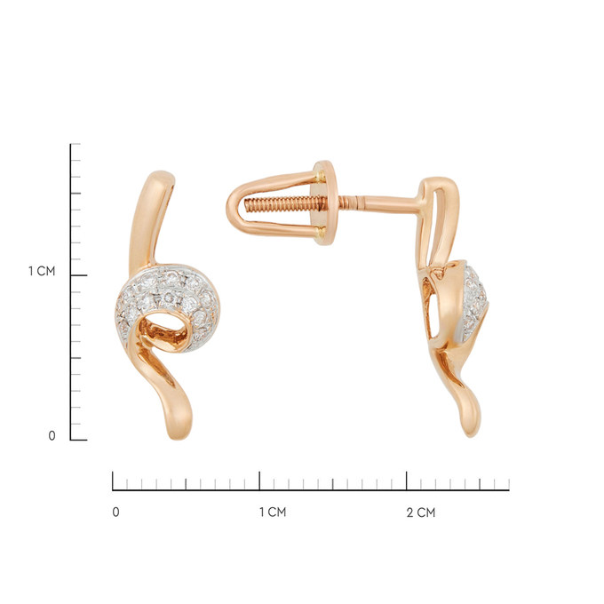 Серьги из золота 585 пробы c бриллиантами, К 0000 3418 за 34800