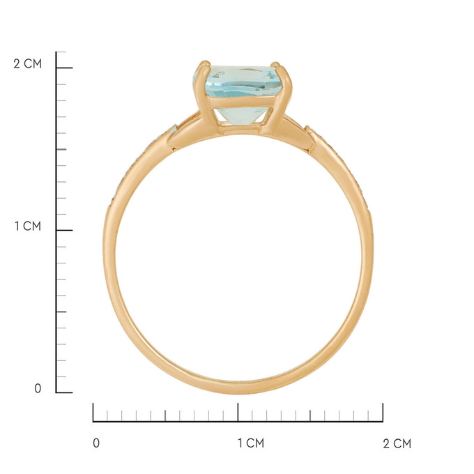 Кольцо из золота 585 пробы c топазом и бриллиантами, Л 5804 9137 за 24800