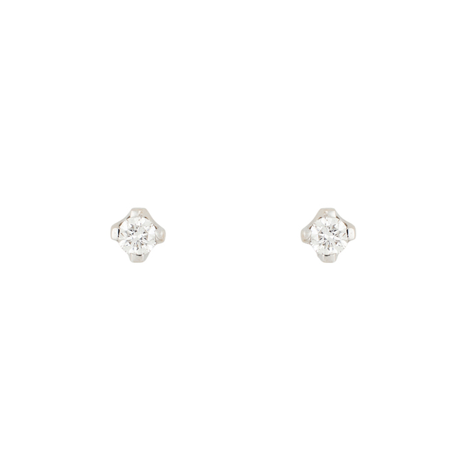 Серьги из золота 585 пробы c 2 бриллиантами
