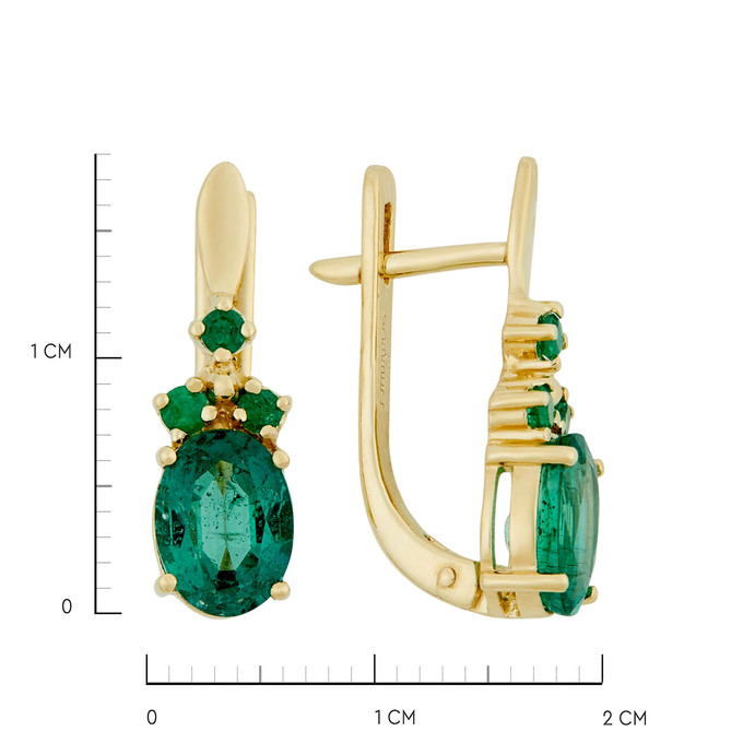 Серьги из золота 585 пробы с изумрудами, Л 2812 8653 за 130000