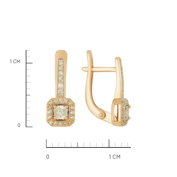 Серьги из золота 585 пробы c бриллиантами, Ц О007 2344 за 38240