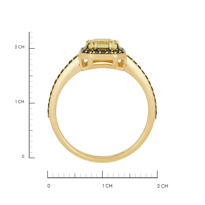 Кольцо из золота 585 пробы c цитрином и бриллиантами, Л 1208 5372 за 29760