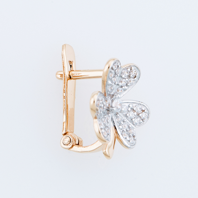 Серьги из золота 585 пробы c фианитами