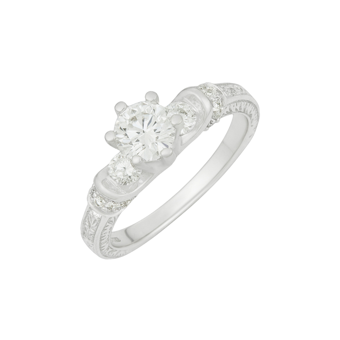 Кольцо из золота 585 пробы c бриллиантами