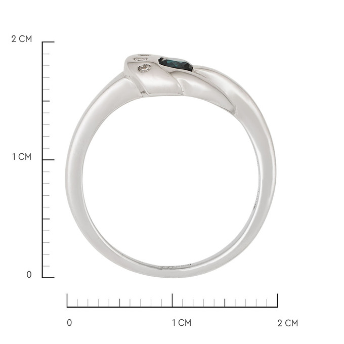 Кольцо из золота 585 пробы c сапфиром и бриллиантами, Л 0408 8780 за 52400