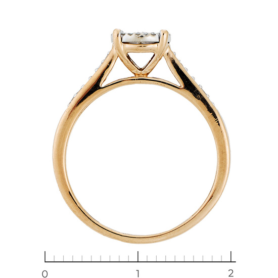 Кольцо из комбинированного золота 585 пробы c 25 бриллиантами, Л11153824 за 18800