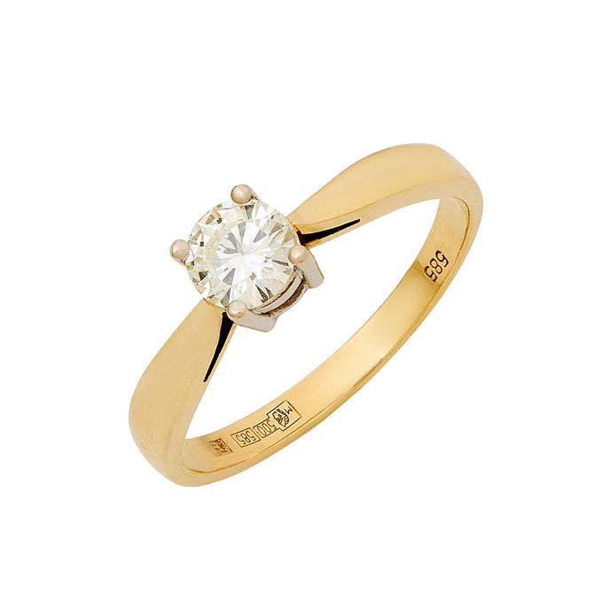 Кольцо из золота 500 пробы c бриллиантом, Л 0614 6223 за 77000