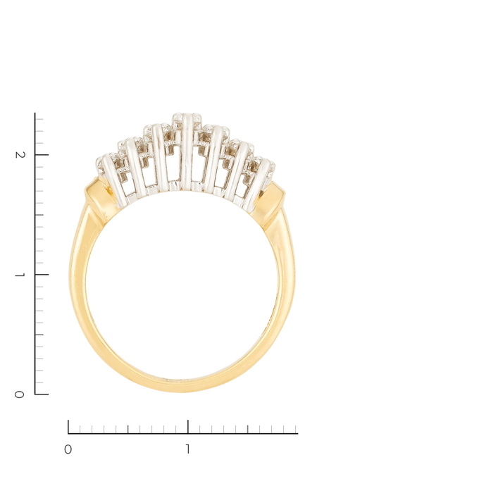 Кольцо из комбинированного золота 585 пробы c 14 бриллиантами, Л 3308 4021 за 51920