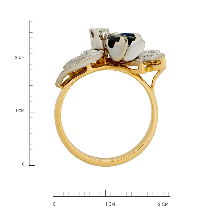 Кольцо из золота 750 пробы c сапфирами и бриллиантами, Л 2812 5122 за 110000