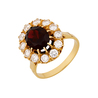 Кольцо из золота 750 пробы c гранатом и бриллиантами