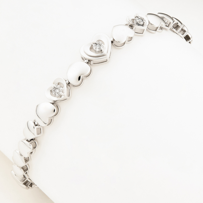 Браслет из белого золота 585 пробы c 24 бриллиантами