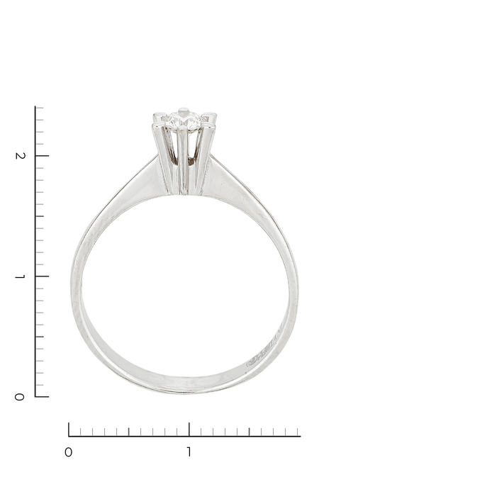 Кольцо из белого золота 750 пробы c 1 бриллиантом, Л 6601 2918 за 41520