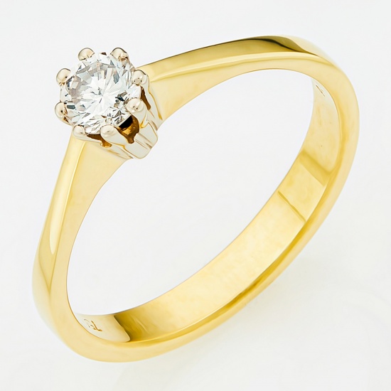 Кольцо из комбинированного золота 750 пробы c 1 бриллиантом, Л42001233 за 53100