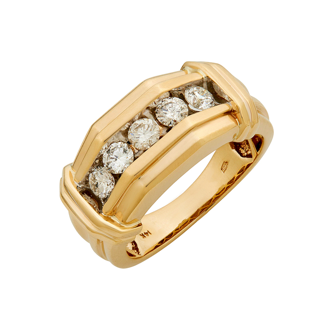 Кольцо из золота 585 пробы c бриллиантами