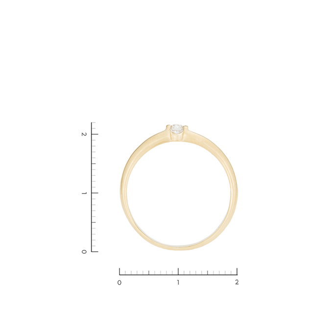 Кольцо из золота 585 пробы c 1 бриллиантом, Л 2010 2384 за 27600