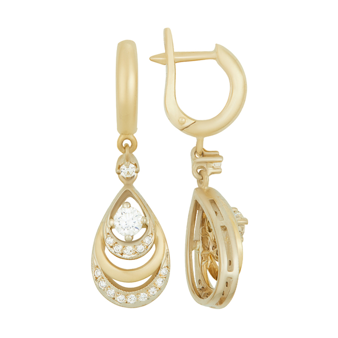 Серьги из золота 750 пробы c бриллиантами