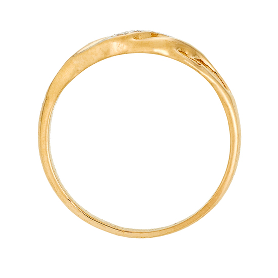 Кольцо из комбинированного золота 585 пробы c фианитами, Л29122708 за 7500