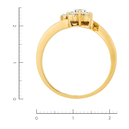 Кольцо из желтого золота 750 пробы c 10 бриллиантами, Л22116067 за 33750