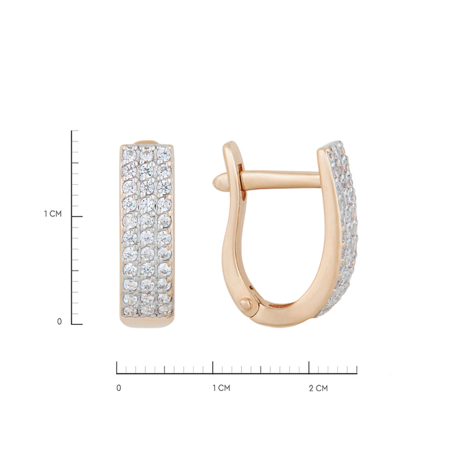Серьги из золота 585 пробы c фианитами, Л 1116 1574 за 12000