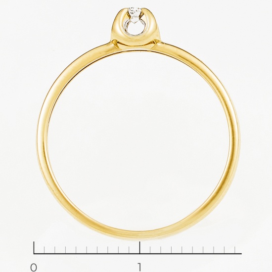 Кольцо из желтого золота 585 пробы c 1 бриллиантом, Л66017031 за 6075