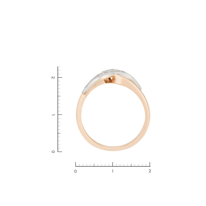 Кольцо из золота 585 пробы c 3 бриллиантами