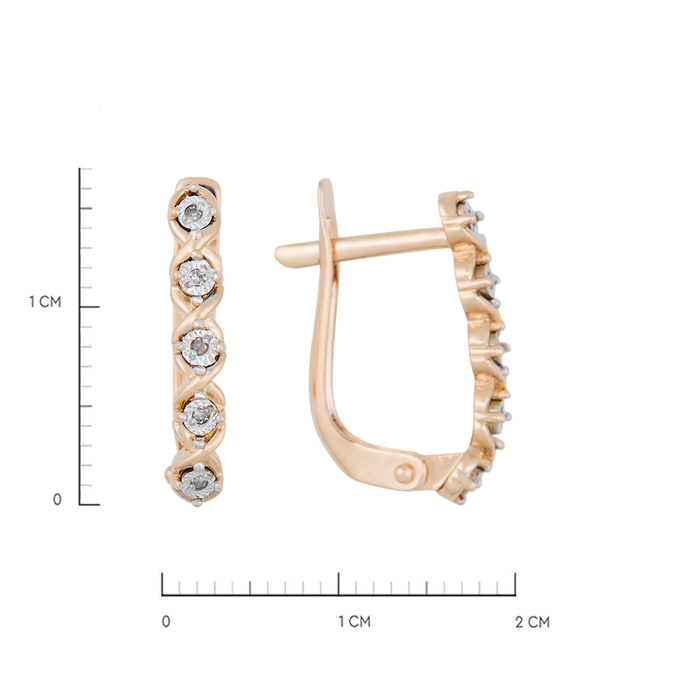 Серьги из золота 585 пробы c бриллиантами, Л 3309 4028 за 19920