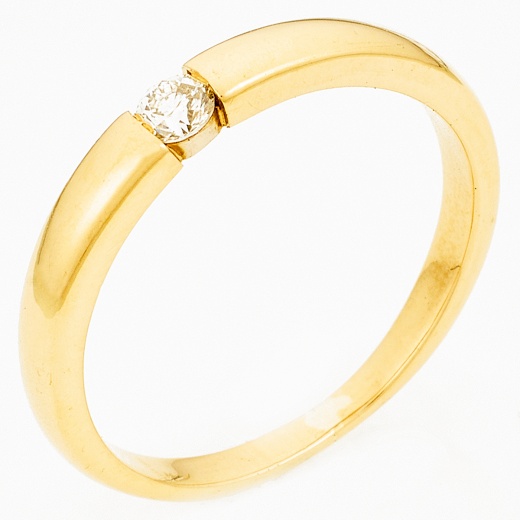 Кольцо из желтого золота 750 пробы c 1 бриллиантом Л05136698 фото 1