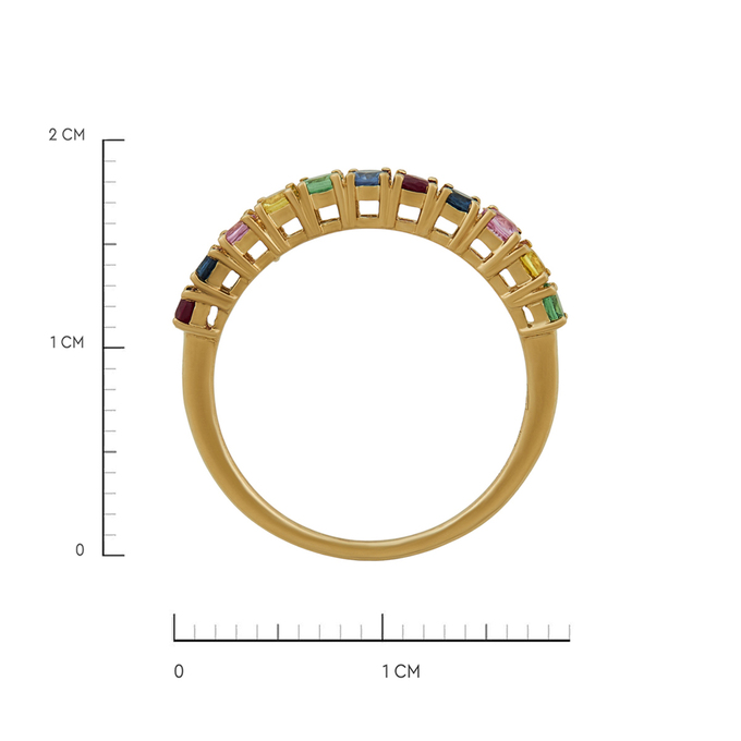 Кольцо из золота 585 пробы c рубинами, сапфирами, цветными сапфирами и гранатами, Л 3309 5843 за 23200