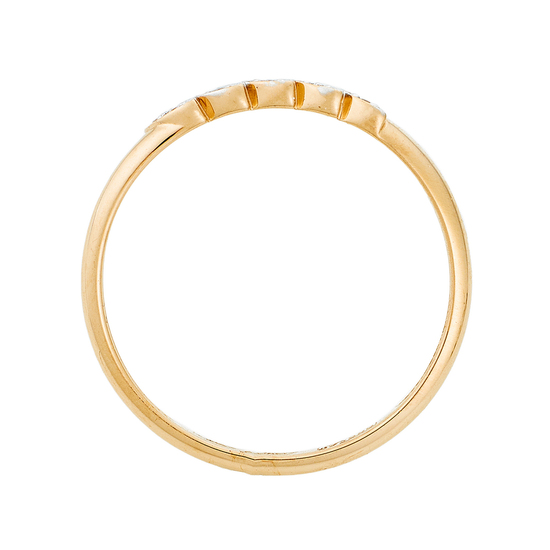 Кольцо из комбинированного золота 585 пробы c 10 бриллиантами, Л24142085 за 4905