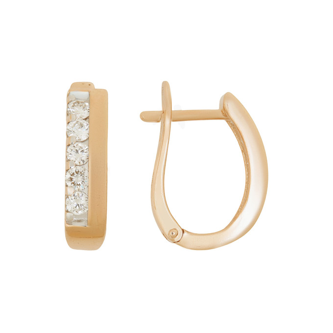 Серьги из золота 585 пробы c бриллиантами, Л 6202 1277 за 82240