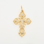 Крестик из комбинированного золота 585 пробы c 4 бриллиантами Л57026346 фото 1