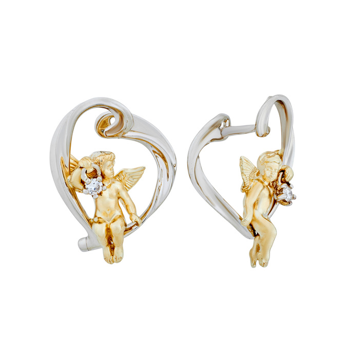 Серьги из золота 585 пробы с бриллиантами, Л 4710 9590 за 89000