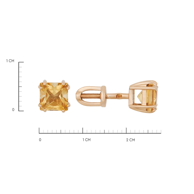 Серьги из золота 585 пробы c цитринами, К 0000 4137 за 22000