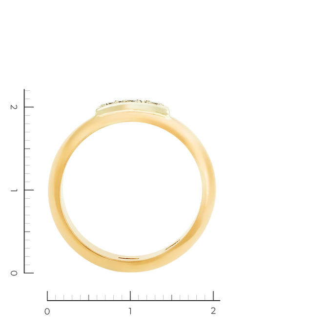 Кольцо из комбинированного золота 583 пробы c 3 бриллиантами