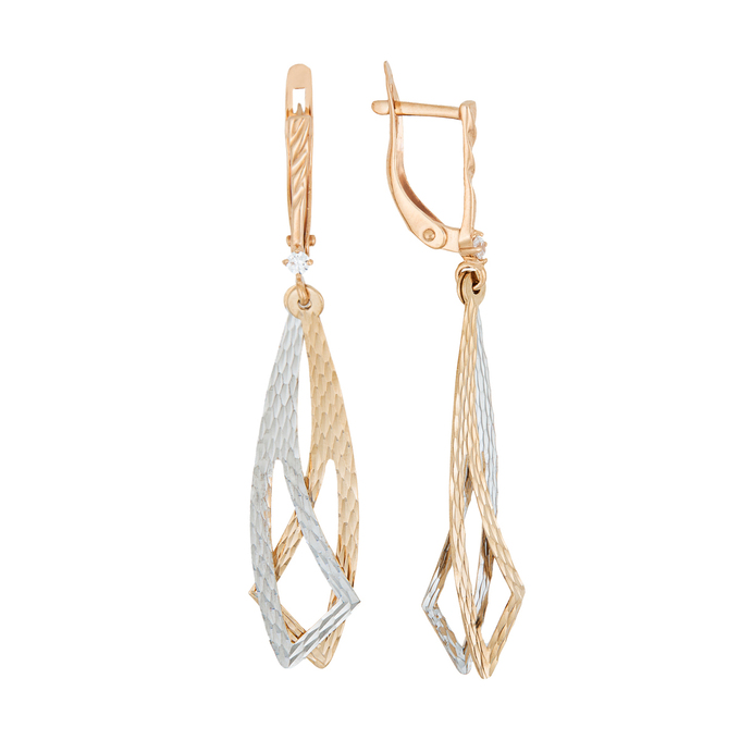 Серьги из золота 585 пробы c фианитами, Л 5703 5589 за 27840