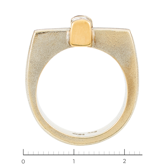 Кольцо из комбинированного золота 500 пробы c 1 бриллиантом, Л30127152 за 33450