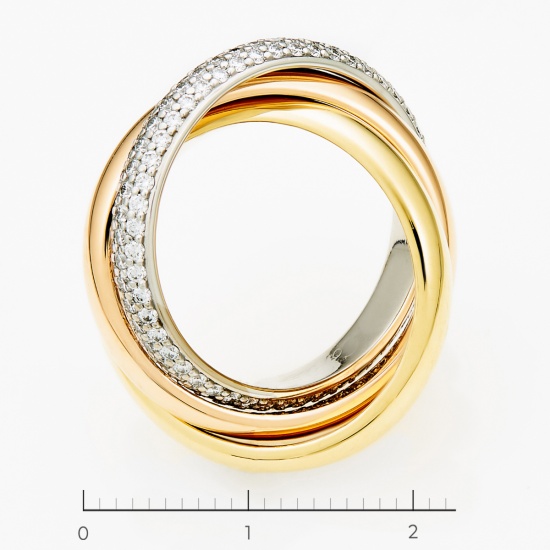 Кольцо из комбинированного золота 750 пробы c 102 бриллиантами, Л28071556 за 600000