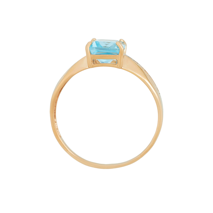 Кольцо из золота 585 пробы c топазом и бриллиантами, Л 0515 1337 за 22320